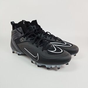 Nike Alpha Huarache 8 Elite LAX Black Grey Lacrosse Cleats CW4440-011 Size 12.5.